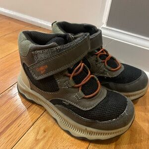 OshKosh B'gosh Kids' Black and Gray Sneakers with Orange Laces